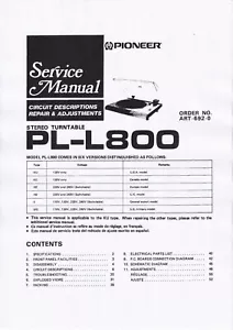 Service Manual-Anleitung für Pioneer PL-L800 - Picture 1 of 1