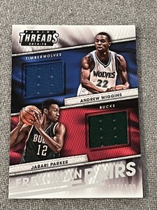 ANDREW WIGGINS JABARI PARKER 2014-15 PANINI THREADS FRESHMAN PAIRS JERSEY /199