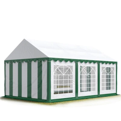4x6m PVC Partyzelt Bierzelt Zelt Gartenzelt Festzelt Pavillon grün-weiß NEU - Bild 1 von 4