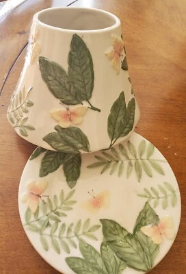 Yankee Candle Island Butterfly Retired Jar Shade and Plate Set Large - Image 1 of 4