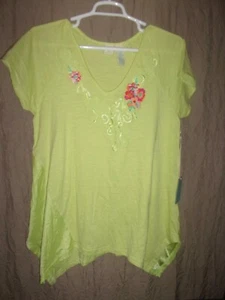 Ladies Caribbean Joe NWT Shark Bite  Top Blouse  Shirt  Size Large - Picture 1 of 1