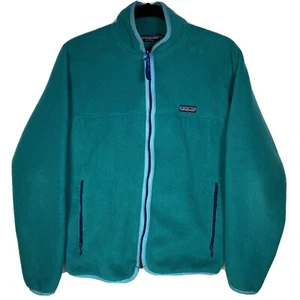 Patagonia Fleece Zip Jacket Style 25509 Women's Sz 12 Teal Vtg Retro Made In USA - Picture 1 of 8