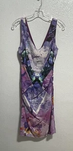 Nicole Miller Artelier Purple Multicolor Floral Dress Size 8 - Picture 1 of 4