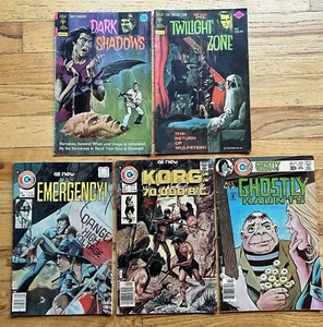 Dark Shadows Twilight Zone Korg Emergency 1970s Comic Lot Of 5 Gold Key Charlton - Picture 1 of 6