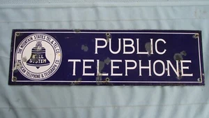 Original Mountain States Telephone & Telegraph Co. Porcelain Telephone Sign - Picture 1 of 8