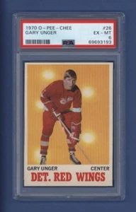 1970-71 OPC O-PEE-CHEE #26 GARY UNGER PSA 6 EX-MT Detroit Red Wings - Picture 1 of 2