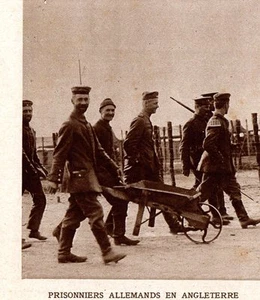 BRIXLEY NEARBY GERMAN PRISONERS PRISONNIERS ALLEMANDS IMAGE 1914 PRINT - Imagen 1 de 1