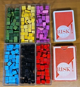 Risk Board Game Replacement Piece Part Cards Armies Plastic Boxes Vintage 1963 - Picture 1 of 9