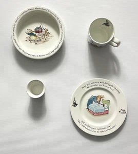 Wedgwood Beatrix Potter Peter Rabbit Porzellan Kinderzimmer Geschirr 4er Set England - Bild 1 von 18