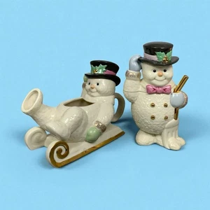 Lenox Collections The Snowman Creamer & Sugar Set with Spoon Christmas Decor - Picture 1 of 19