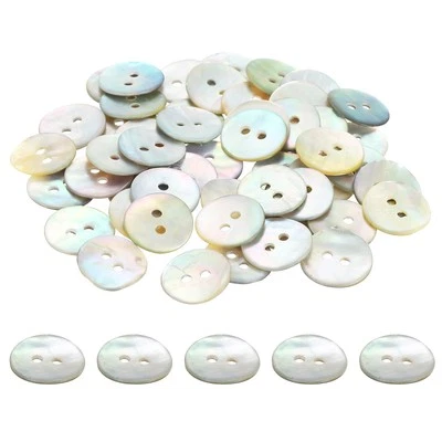 50 Pcs 12mm Mother of Pearl Buttons, 2 Holes Pearl Shell Buttons, Gray - Изображение 1 из 4