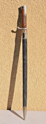 GERMAN ARMY MODEL 1898 MAUSER GEWEHR RIFLE LONG BAYONET W.K. & C. MAKER BLADE - Image 1 of 4