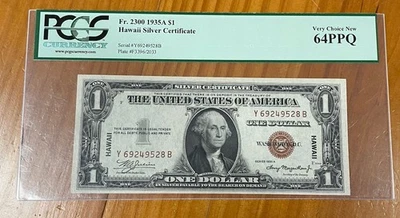 1935 A $1 Hawaii Silver Certificate PCGS 64PPQ - Image 1 of 2