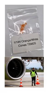 10 Orange/White TRAFFIC CONES Airport CONI Aeroporto Diorama 1/144 TBM25 - Picture 1 of 1