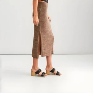 Free People Golden Hour Midirock Damen Small French Roast Rippstrick gerade - Bild 1 von 13