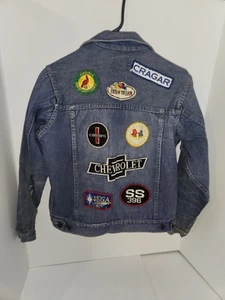 Chaqueta vaquera vintage años 70 Styke Wise juvenil mediana con 8 parches: desgastada. - Imagen 1 de 15