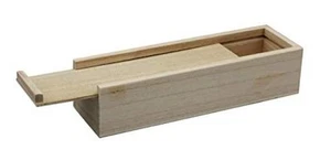 Unfinished Wooden Pencil, Pen, Stash, Trinket Storage Box with Slide Top - Picture 1 of 7