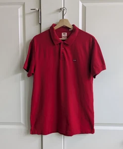 Levis Polo Shirt Men M Red Standard Fit Short Sleeve Cotton Embroidered Logo - Picture 1 of 9