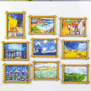 Van Gogh World Famous Painting Wooden Fridge Magnet Art Decor - Picture 1 of 23