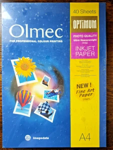 OLMEC OPTIMUM  ULTRA HEAVYWEIGHT ARTIST INKJET PRINTER PAPER 310GSM A4 40 PACK - Picture 1 of 1
