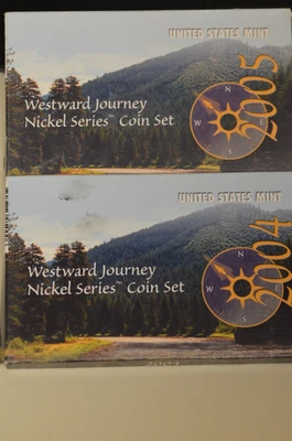 2004 & 2005 US Mint Westward Journey Sets (12 Coins) w/Box & COA Item # 6614 - Image 1 of 4
