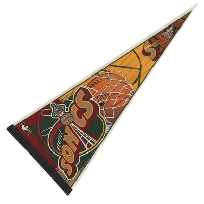 NBA Seattle SuperSonics 1990’s Vintage  Basketball Full Size Pennant WinCraft - Image 1 of 4