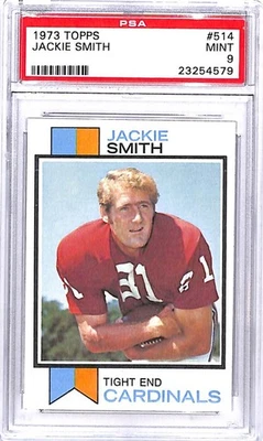 1973 Topps #514 Jackie Smith St. Louis Cardinals Football Card PSA 9 MINT 45896 - Image 1 of 2