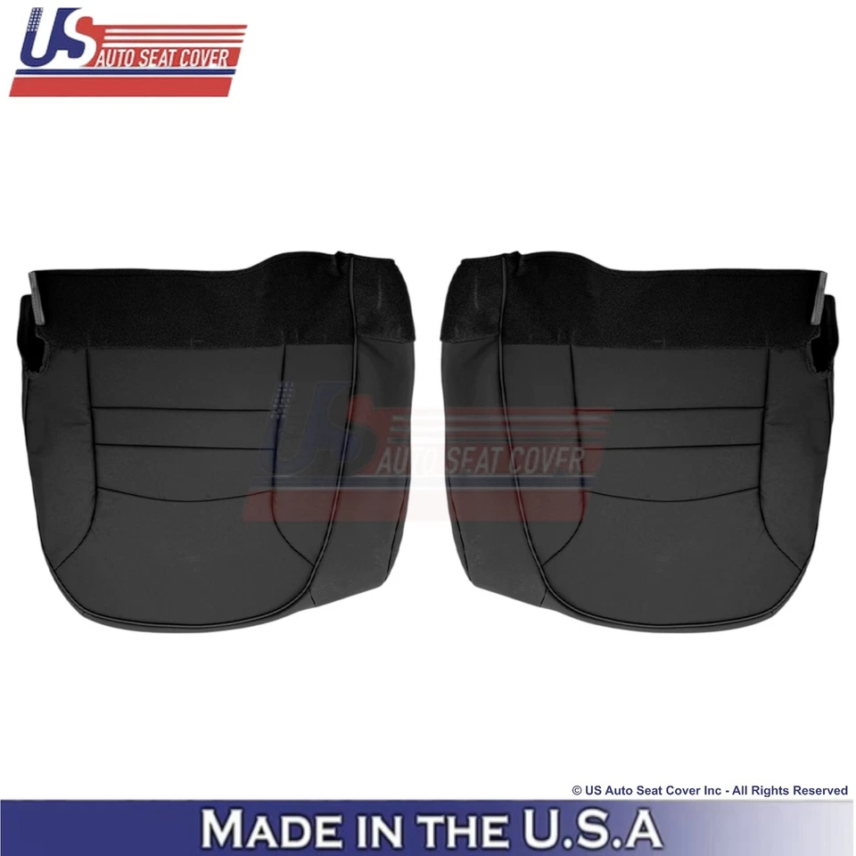 Fundas de asiento delanteras inferiores negras de cuero sintético para Ford Crown Victoria 2000-2002 Foto 1 de 4