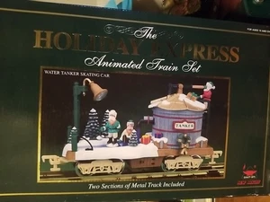 Neu Bright Holiday Express animiertes Zug-Set #384-2 Wassertank Schlittschuhlaufen  - Bild 1 von 10