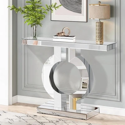 Mesa consola espejo cristal 39,4"" largo apta para mesas salón pasillo Foto 1 de 4