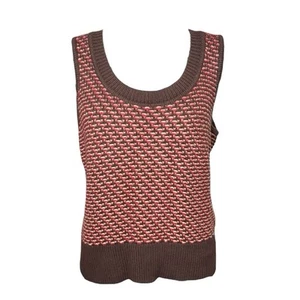 Talbots Brown Multicolor Petite Knit Vest Size M EUC - Picture 1 of 7