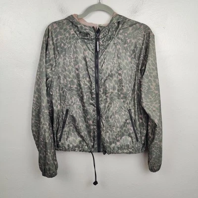 Chaqueta de bombardero Good American Ferocious para mujer 3 grandes gris estampado de leopardo cremallera Foto 1 de 4