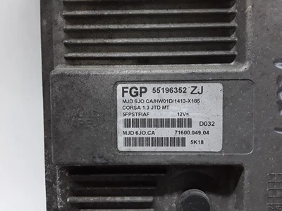 55196352ZJ CENTRALINA MOTORE PER OPEL COMBO (CORSA C) FAMILIAR 2005 833777 - Immagine 1 di 4