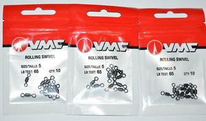 3 packs vmc rolling swivel  size 5  65lb test 10 pr pack rs#5 saltwater fresh 2 - Picture 1 of 3