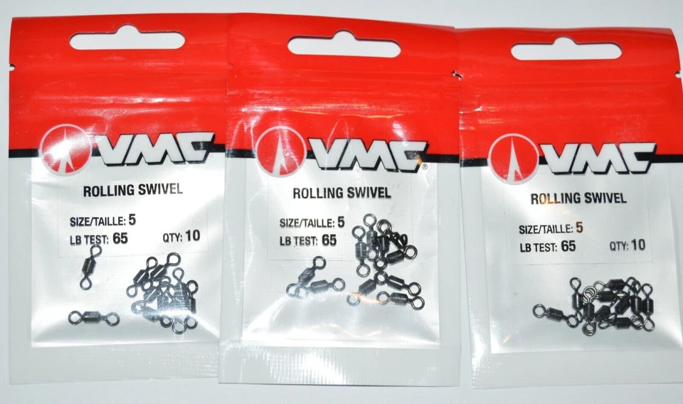 3 packs vmc rolling swivel  size 5  65lb test 10 pr pack rs#5 saltwater fresh 2 - Image 1 of 3