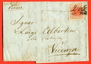 ITALY - LOMBARDY VENETIA - 1851 c.15 cover from DOLO (252480) - Picture 1 of 2