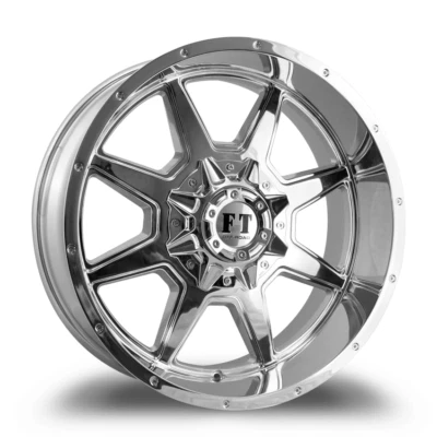 20x10 Full Throttle Off-Road FT2  5x127 / 5x135 Chrome Truck Wheels -24mm 78.3cb - Image 1 of 2