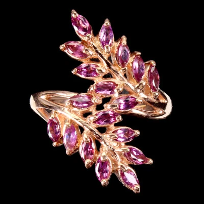 Anillo de plata 925 de San Valentín marquesa rodolita granate piedras preciosas naturales joyería 9 Foto 1 de 4