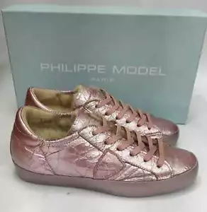 PHILIPPE MODEL Scarpa Sneakers Bassa Donna Woman Rosa Pelle size 37 PLM010L - Picture 1 of 8