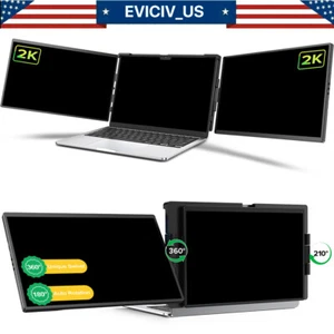 EVICIV 14.0" 2K Dual Portable Monitor Triple Screen 60Hz Gaming Computer Display - Picture 1 of 9