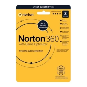 Norton 360 Soft Box+Game Optimiser 3x Devices, 1 Year Licence 50GB Cloud License - Picture 1 of 1