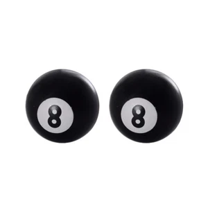 8 Ball Valve Caps (Pair) - Black- Schrader Valves - MTB-BMX - Picture 1 of 1