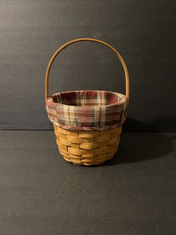 Longaberger Small Fruit Basket with liner 5” X6.5” Cover