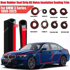 For BMW 3 Series 1998+ Door Rubber Seal Strip Kit Noise Insulation Sealing Trim - Picture 1 of 14