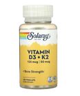 Solaray, Vitamin D3 + K2, sojafrei, 125 mcg (5000 IE), 120 VegCaps