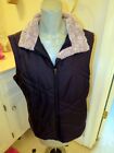 New No Tags Quilted Ladies Columbia Vest Xl Faux Fur Flat Collar