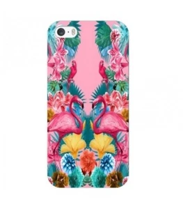 Coque Iphone 7 PLUS Iphone 8 PLUS Flamant perroquet Tropical exotique fleur geom - Photo 1 sur 1