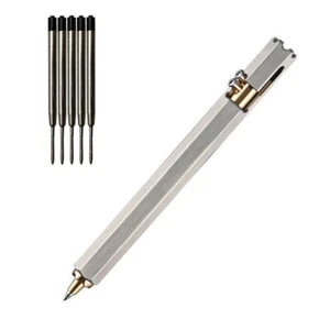 Bolsillo EDC de acero inoxidable + perno de latón táctico firma bolígrafo de bolsillo - Imagen 1 de 10