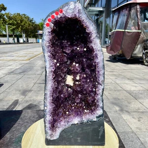 60,9 Pfund große natürliche Amethyst Geode Kathedrale Kristall Cluster Probe Heilung - Bild 1 von 24