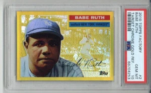 2010 TOPPS FACTORY TARGET CHROME GOLD REFRACTOR #2 BABE RUTH PSA 10 POP 7 RARE - Picture 1 of 2